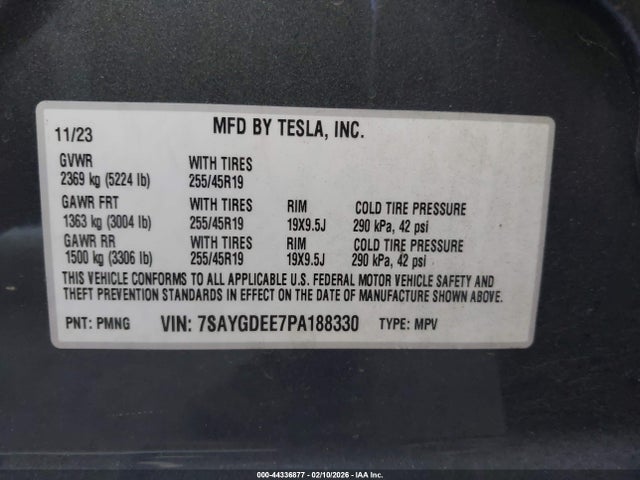 2023 TESLA MODEL Y 7SAYGDEE7PA188330 Photo 8