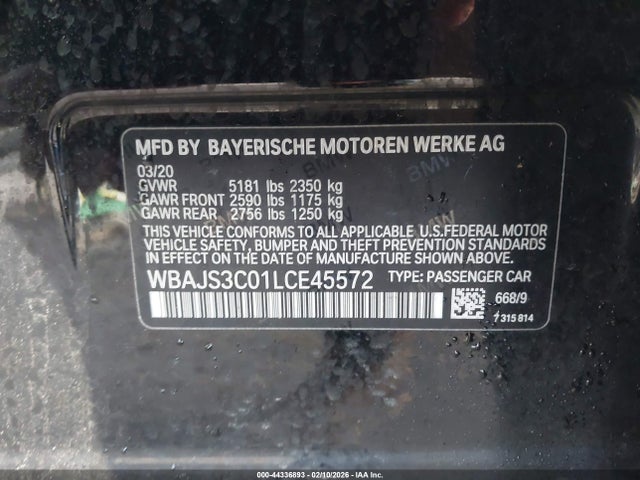 2020 BMW 540I WBAJS3C01LCE45572 Photo 8