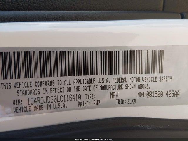 2020 DODGE DURANGO 1C4RDJDG0LC116410 Photo 8