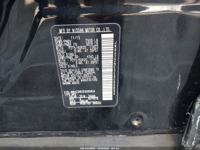 Продажа на аукционе авто 2014 Infiniti Qx80, vin: JN8AZ2NEXE9065634, номер лота: 44336990