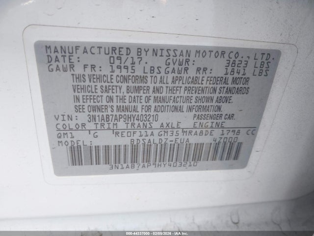 3N1AB7AP9HY403210 Nissan SENTRA SV