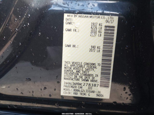 1N4AL3AP0HC278387 Nissan Altima 2.5 S