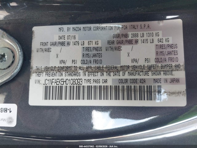 2017 FIAT 124 SPIDER JC1NFAEK5H0108093 Photo 8