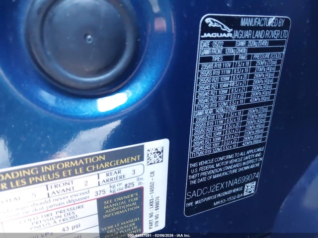2022 JAGUAR F-PACE SADCJ2EX1NA699074 Photo 8