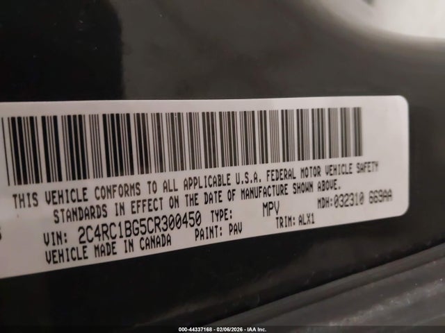 2012 Chrysler Town & Country Touring მანქანა იყიდება აუქციონზე, vin: 2C4RC1BG5CR300450, აუქციონის ნომერი: 44337168