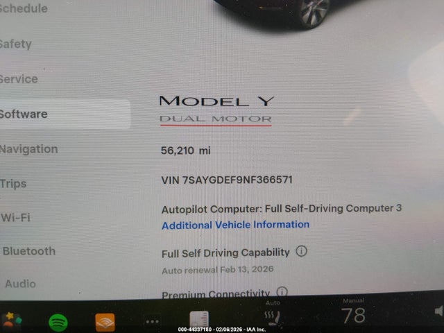 2022 Tesla Model Y Performance Dual Motor All-wheel Drive მანქანა იყიდება აუქციონზე, vin: 7SAYGDEF9NF366571, აუქციონის ნომერი: 44337180