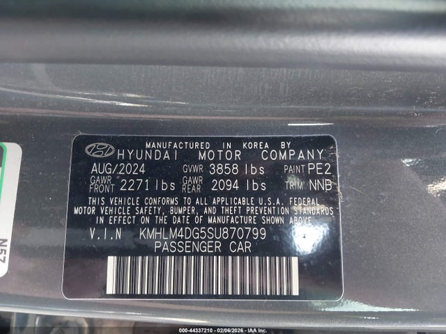 Продаж на аукціоні авто 2025 Hyundai Elantra Sel Sport, vin: KMHLM4DG5SU870799, номер лоту: 44337210