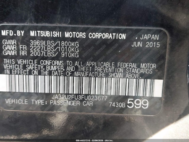 2015 MITSUBISHI LANCER JA32U2FU3FU023677 Photo 8