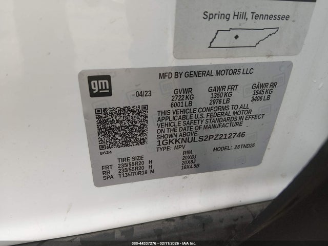 2023 Gmc Acadia Awd Slt მანქანა იყიდება აუქციონზე, vin: 1GKKNULS2PZ212746, აუქციონის ნომერი: 44337276