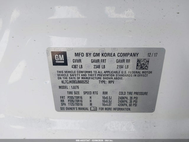 Chevrolet TRAX LS 2018 KL7CJNSB3JB605252 Image 9