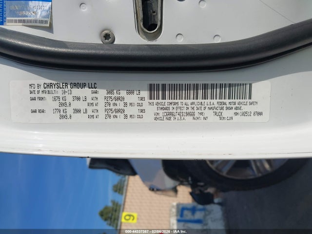 Продажа на аукционе авто 2014 Ram 1500 Sport, vin: 1C6RR6UT4ES190666, номер лота: 44337387