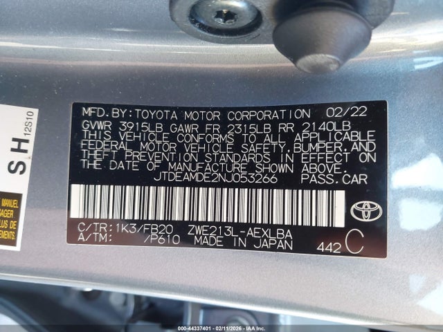 Toyota Corolla Hybrid Le 2022 JTDEAMDE2NJ053266 Image 9
