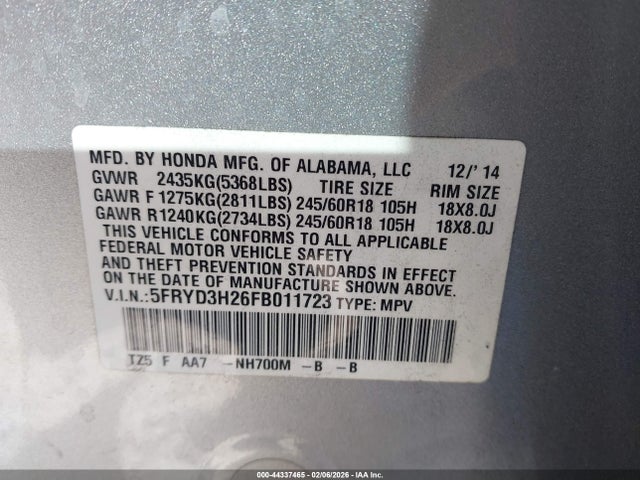 Acura MDX 2015 5FRYD3H26FB011723 Image 9