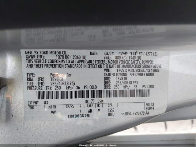 1FADP3L93EL131668 Ford FOCUS ST