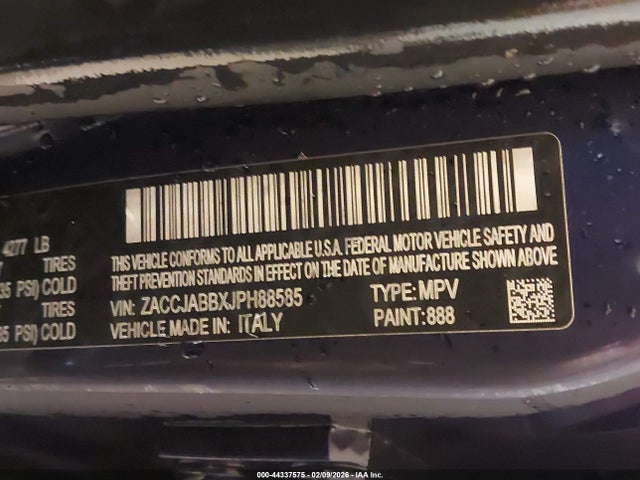Aukcja sprzedaży 2018 Jeep Renegade Latitude Fwd, vin: ZACCJABBXJPH88585, numer aukcji: 44337575