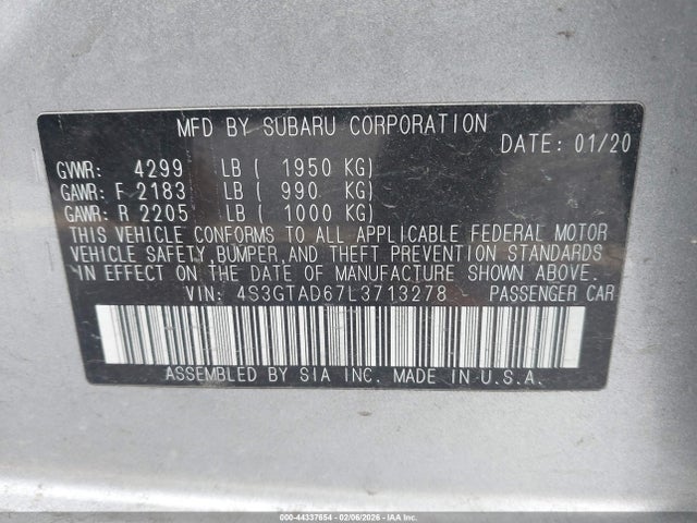 4S3GTAD67L3713278 Subaru Impreza Premium 5-door