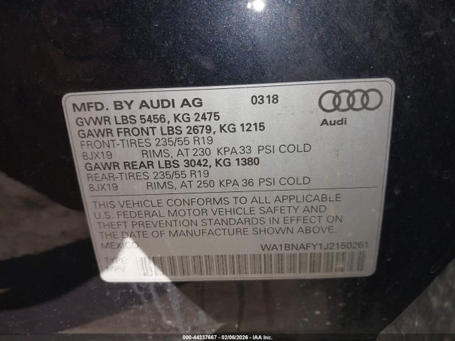 2018 AUDI Q5 WA1BNAFY1J2150261 Photo 8