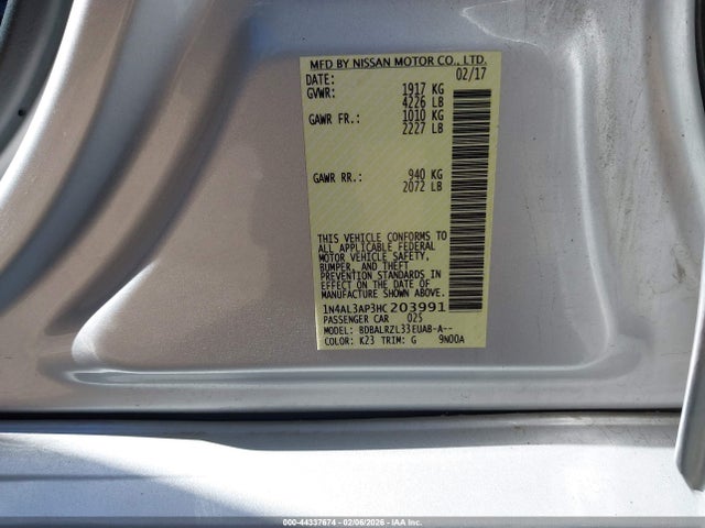 1N4AL3AP3HC203991 Nissan Altima 2.5 Sl