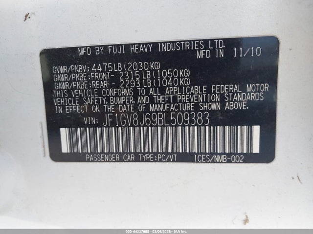 2011 SUBARU IMPREZA WRX STI JF1GV8J69BL509383 Photo 8