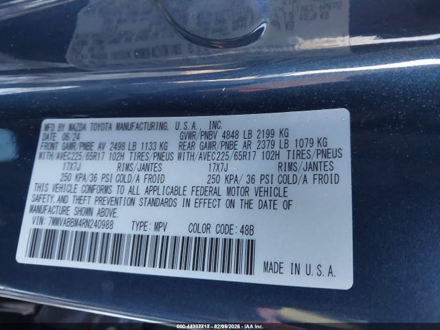 44337717 :رقم المزاد ، 7MMVABBM4RN240988 vin ، 2024 Mazda Cx-50 2.5 S Preferred مزاد بيع