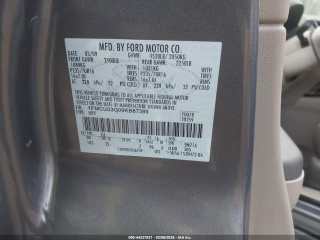 2009 FORD ESCAPE 1FMCU03G09KB87389 Photo 8