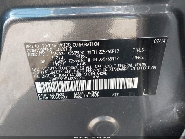 Toyota Rav4 Xle 2014 JTMRFREV1ED092203 Image 9