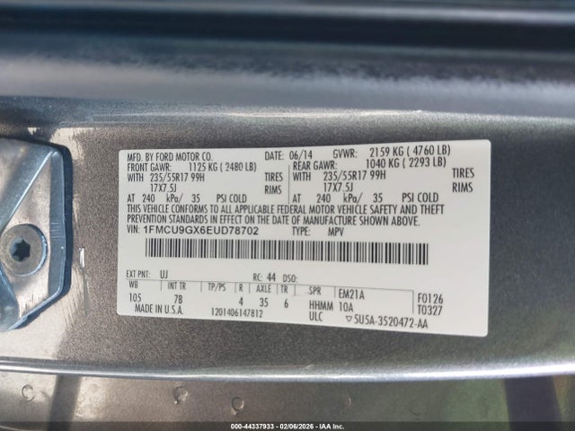 2014 FORD ESCAPE 1FMCU9GX6EUD78702 Photo 8
