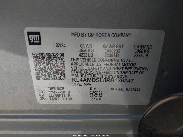 Продажа на аукционе авто 2024 Buick Encore Gx Sport Touring Fwd, vin: KL4AMDSL8RB176247, номер лота: 44337947