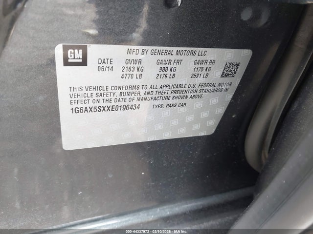 2014 CADILLAC CTS 1G6AX5SXXE0196434 Photo 8