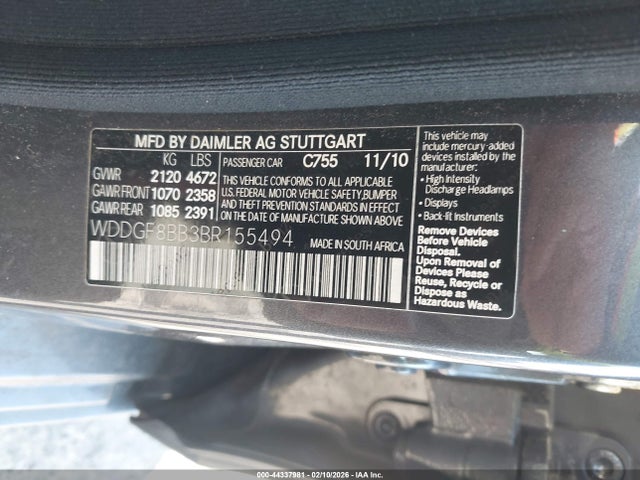 Продаж на аукціоні авто 2011 Mercedes-benz C 300 Sport 4matic, vin: WDDGF8BB3BR155494, номер лоту: 44337981