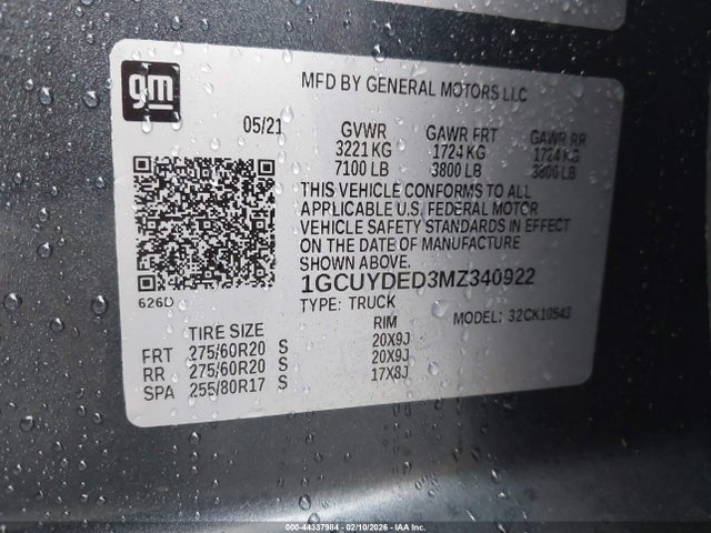 1GCUYDED3MZ340922 Chevrolet Silverado 1500 4wd Short Bed Lt
