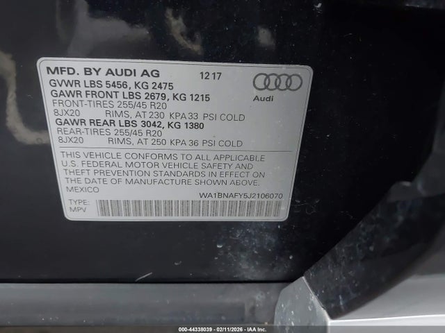2018 AUDI Q5 WA1BNAFY5J2106070 Photo 8