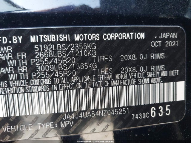 2022 MITSUBISHI OUTLANDER JA4J4UA84NZ045251 Photo 8