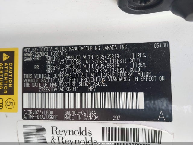 Продажа на аукционе авто 2010 Lexus Rx 350, vin: 2T2ZK1BA1AC032911, номер лота: 44338082