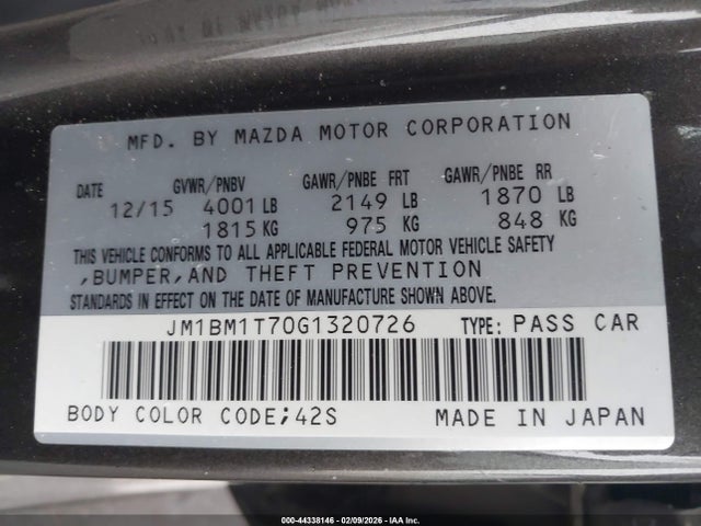 Mazda Mazda3 I Sport 2016 JM1BM1T70G1320726 Image 9