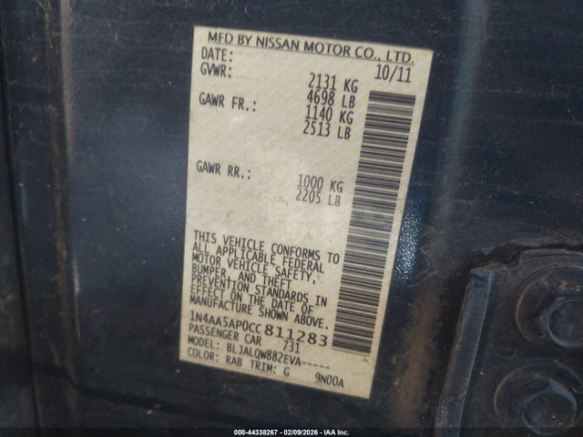 2012 NISSAN MAXIMA 1N4AA5AP0CC811283 Photo 8