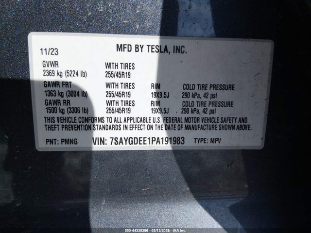 2023 TESLA MODEL Y 7SAYGDEE1PA191983 Photo 8