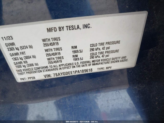2023 TESLA MODEL Y 7SAYGDEE1PA189618 Photo 8
