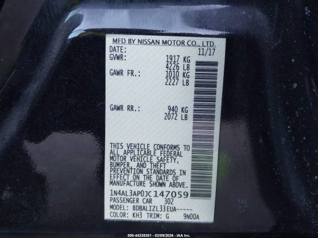 1N4AL3AP0JC147059 Nissan Altima 2.5 Sv