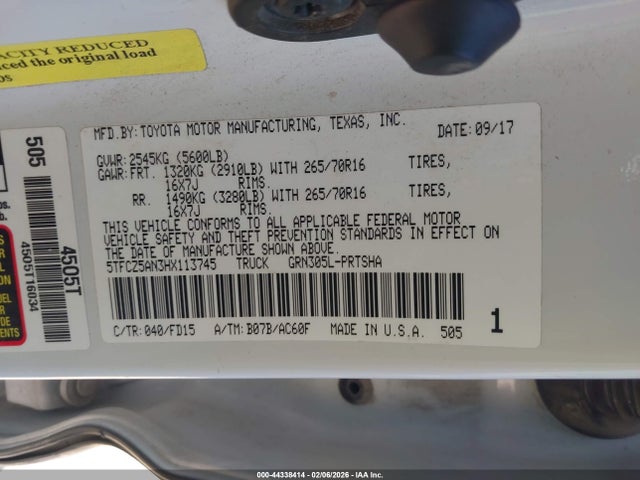 5TFCZ5AN3HX113745 Toyota Tacoma Trd Off Road