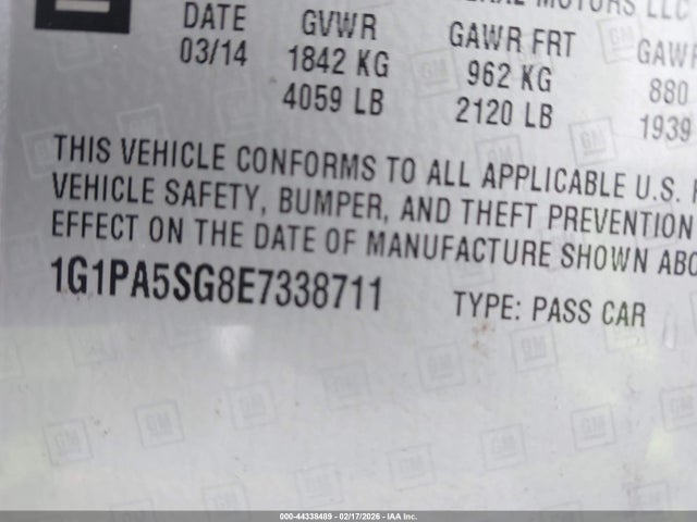 1G1PA5SG8E7338711 Chevrolet Cruze Ls Auto