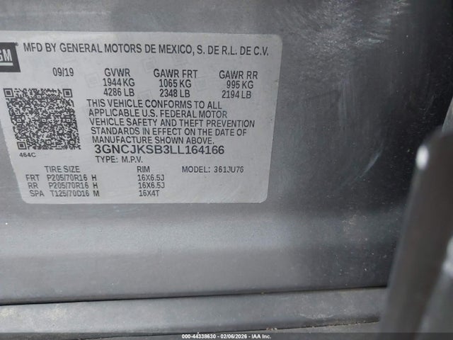 2020 CHEVROLET TRAX 3GNCJKSB3LL164166 Photo 8