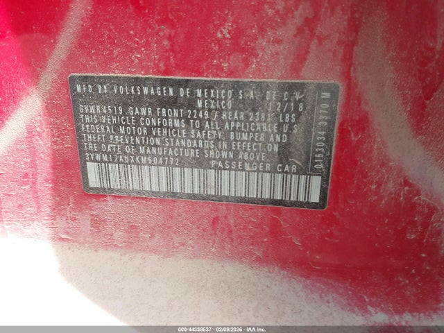 2019 VOLKSWAGEN GOLF ALLTRACK 3VWM17AUXKM504772 Photo 8