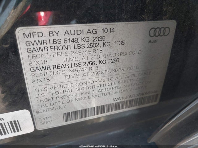 2015 AUDI ALLROAD WA1UFAFL7FA055646 Photo 8