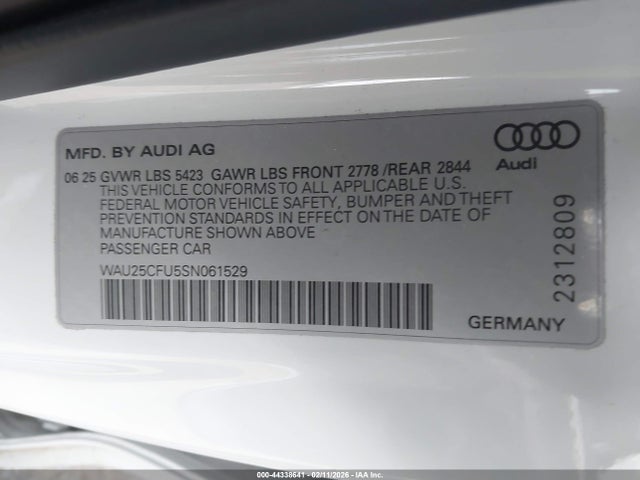 WAU25CFU5SN061529 Audi All-new S5 Premium Plus Tfsi Quattro S Tronic
