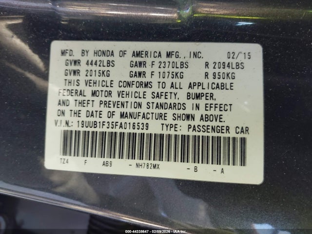 2015 ACURA TLX 19UUB1F35FA016539 Photo 8