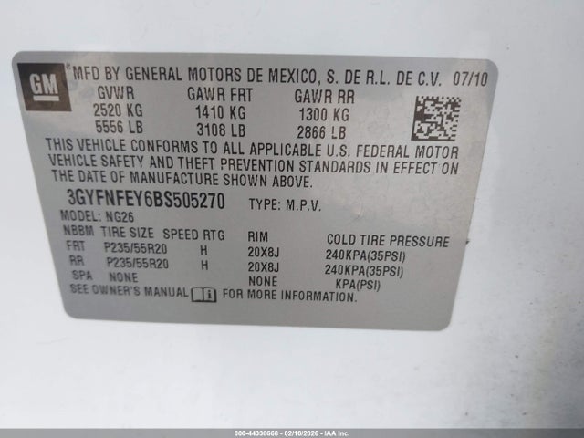 Aukcja sprzedaży 2011 Cadillac Srx Premium Collection, vin: 3GYFNFEY6BS505270, numer aukcji: 44338668