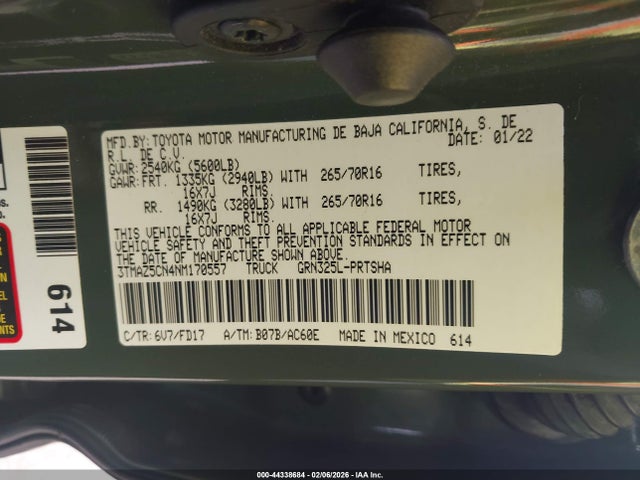 3TMAZ5CN4NM170557 Toyota Tacoma Trd Off Road