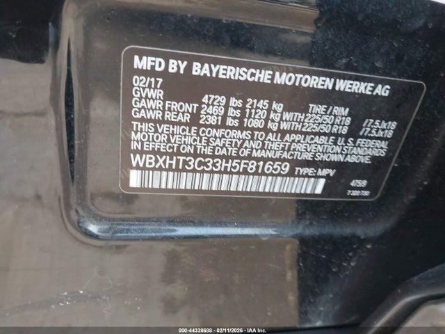 44338688 :رقم المزاد ، WBXHT3C33H5F81659 vin ، 2017 Bmw X1 Xdrive28i مزاد بيع