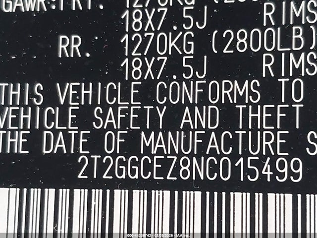 2022 LEXUS NX 350 2T2GGCEZ8NC015499 Photo 8
